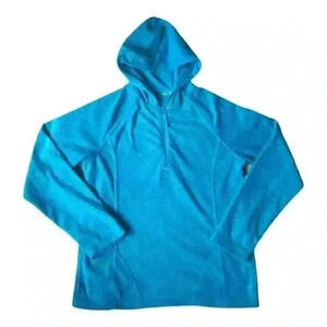 Fila Hoodie Fleece 1/3 Zip Pullover Sweater Athleisure  Teal